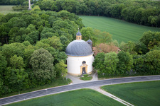 Aerial photograpy of Castle Park Gaibach in the district Gaibach in Volkach in the state Bavaria, Germany