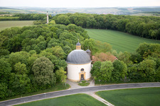 Oblique view of Castle Park Gaibach in the district Gaibach in Volkach in the state Bavaria, Germany