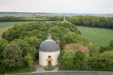 Castle Park Gaibach in the district Gaibach in Volkach in the state Bavaria, Germany from above