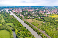 Mainleite and Beerhüterturm in Schweinfurt in the state Bavaria, Germany