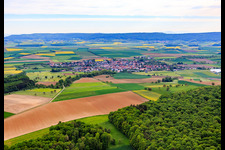 Village view from the south in Aidhausen in the state Bavaria, Germany