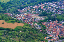 Main Street in Schonungen in the state Bavaria, Germany