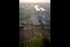 Building remains of the reactor units and facilities of the NPP nuclear power plant Grafenrheinfeld KKG in Grafenrheinfeld in the state Bavaria, Germany