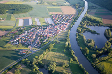 Village on the river bank areas of the Main river in the district Hirschfeld in Roethlein in the state Bavaria