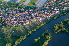 Aerial view of District Hirschfeld in Röthlein in the state Bavaria, Germany
