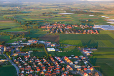 Village view from the northwest in the district Oberspiesheim in Kolitzheim in the state Bavaria, Germany