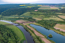 Railway bridge over the Weser in the district Meinbrexen in Lauenförde in the state Lower Saxony, Germany