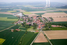 Village - view on the edge of agricultural fields and farmland in Boerry in the state Lower Saxony