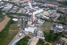 Building and production halls on the premises of Cemex Deutschland AG in Hameln in the state Lower Saxony, Germany