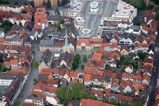 Church building in of Marktkirche St. Nicolai Old Town- center of downtown in Hameln in the state Lower Saxony, Germany