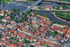 Bäckerstraße, Münster St. Bonifatius and Papenschule in Hameln in the state Lower Saxony, Germany