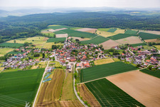 Oblique view of District Lüntorf in Emmerthal in the state Lower Saxony, Germany