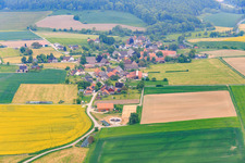 Village view from the north in the district Meiborssen in Vahlbruch in the state Lower Saxony, Germany