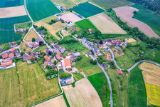 Village view from the west in the district Meiborssen in Vahlbruch in the state Lower Saxony, Germany