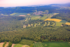 Aerial view of Golfclub Weserbergland eV from Norden in Polle in the state Lower Saxony, Germany