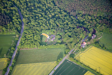 Aerial view of District Amelith in Bodenfelde in the state Lower Saxony, Germany