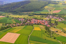 Village view from the south in the district Vernawahlshausen in Wesertal in the state Hesse, Germany