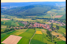Village view from the southeast in the district Vernawahlshausen in Wesertal in the state Hesse, Germany