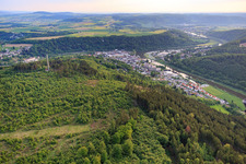 City view on the Weser from the northeast in Bad Karlshafen in the state Hesse, Germany
