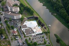 Spa and swimming pools at the swimming pool of the leisure facility Weser-Therme in the district Helmarshausen in Bad Karlshafen in the state Hesse