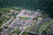 Village on the river bank areas of the Weser river in the district Karlshafen in Bad Karlshafen in the state Hesse