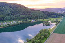Godelheimer See bathing lake in Höxter in the state North Rhine-Westphalia, Germany
