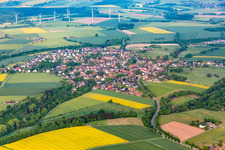 Location in front of the wind farm Fürstenau in the district Fürstenau in Höxter in the state North Rhine-Westphalia, Germany