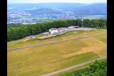 Aerial photograpy of Airport Bad Pyrmont (EDVW) in the district Kleinenberg in Bad Pyrmont in the state Lower Saxony, Germany