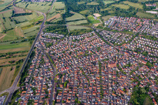 Settlement area in the district Moersch in Rheinstetten in the state Baden-Wurttemberg, Germany