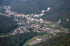 Aerial view of District Bleiche in Bad Herrenalb in the state Baden-Wuerttemberg, Germany