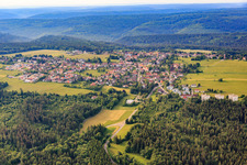 Aerial view of View of the Northern Black Forest from the north in Dobel in the state Baden-Wuerttemberg, Germany