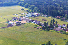 Aerial view of Stud farm Dobel in Dobel in the state Baden-Wuerttemberg, Germany