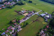 Stud farm Dobel in Dobel in the state Baden-Wuerttemberg, Germany seen from a drone