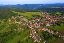 Aerial view of Observation tower "Former Water Tower" on Höhenstr in Dobel in the state Baden-Wuerttemberg, Germany