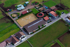 Stud farm Dobel in Dobel in the state Baden-Wuerttemberg, Germany viewn from the air