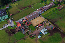 Oblique view of Stud farm Dobel in Dobel in the state Baden-Wuerttemberg, Germany