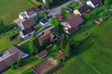 Aerial view of Schwabhausenstr in Dobel in the state Baden-Wuerttemberg, Germany