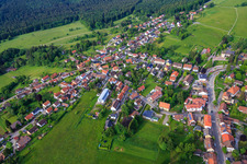 Aerial view of Wildbader Straße in Dobel in the state Baden-Wuerttemberg, Germany