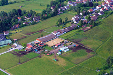 Oblique view of Stud farm Dobel in Dobel in the state Baden-Wuerttemberg, Germany