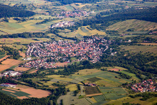 From the southeast in the district Ellmendingen in Keltern in the state Baden-Wuerttemberg, Germany