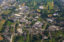 Lohäckerstraße commercial area with STÖBER Antriebstechnik GmbH & Co.KG, Deutsche Post Briefzentrum 75 and Weber-Ingenieure GmbH in the district Nordstadt in Pforzheim in the state Baden-Wuerttemberg, Germany