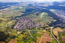 Aerial view of Kieselbronn in the state Baden-Wuerttemberg, Germany