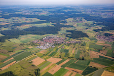 Aerial view of Village view in the district Goebrichen in Neulingen in the state Baden-Wurttemberg