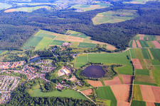 Quarry of Lauster Steinbau GmbH, plant Maulbronn between Roßweiher and Tiefer See in the district Schmie in Maulbronn in the state Baden-Wuerttemberg, Germany