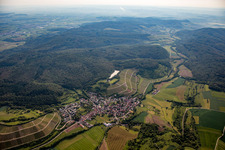 Aerial view of District Häfnerhaslach in Sachsenheim in the state Baden-Wuerttemberg, Germany