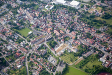 Aerial view of Town View of the streets and houses of the residential areas in Gueglingen in the state Baden-Wurttemberg, Germany