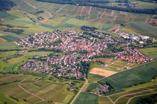 Aerial view of District Kleingartach in Eppingen in the state Baden-Wuerttemberg, Germany