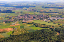 View of the streets and houses in the residential areas in Schwaigern in the state Baden-Wuerttemberg, Germany