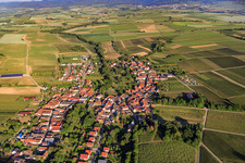Aerial view of Village view from the east in Dierbach in the state Rhineland-Palatinate, Germany