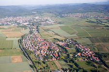 Aerial photograpy of District Drusweiler in Kapellen-Drusweiler in the state Rhineland-Palatinate, Germany